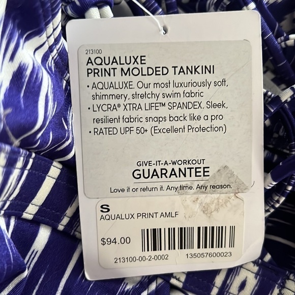 NWT Athleta Aqualuxe Swim Tankini Top size Small Royal Purple - Picture 4 of 6